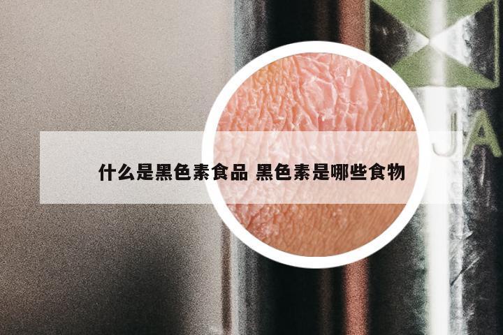 什么是黑色素食品 黑色素是哪些食物