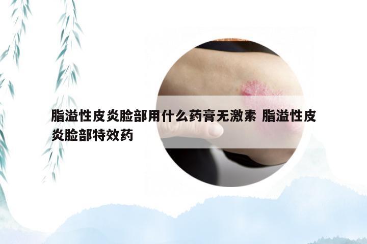 脂溢性皮炎脸部用什么药膏无激素 脂溢性皮炎脸部特效药