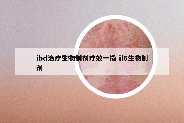 ibd治疗生物制剂疗效一揽 il6生物制剂